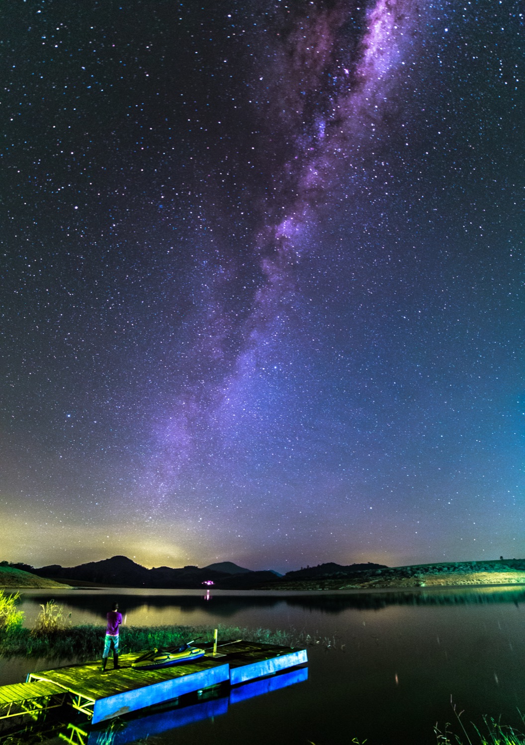 The Milky Way over a lake